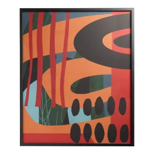 Cuadro Decorativo Collage 2 by Darina – Arte Abstracto Enmarcado en Madera de Pino, Estilo Mid-Century