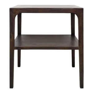 Mesa Auxiliar Indio de Madera de Pino Recuperado con Repisa